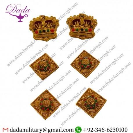 Handmade Badge Colonel Rank, Officer Rank Stars & Crowns, Col, Army, Military, Mess Dress, Gold