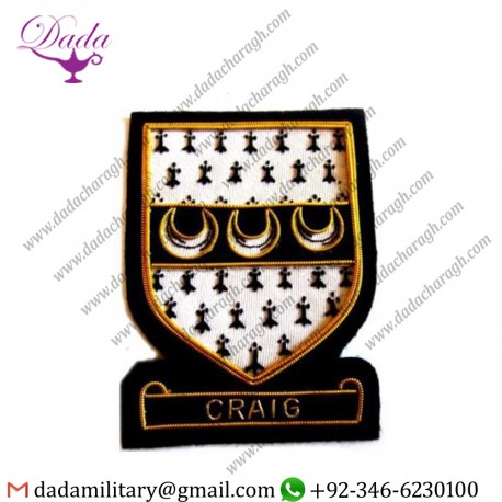 Handmade Badge Craig Scottish Clan Name Badge New Hand Embroidered