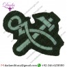 Handmade Badge Crossed Hammer And Pincers Small On Khaki Embroidered Cloth Trade Badge
