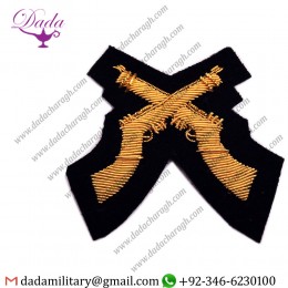 Handmade Badge Crossed Rifle, No.1 Dress, Badge Wire Bullion