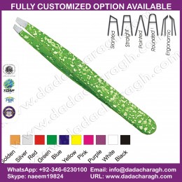 PATTERN STAINLESS STEEL EYEBROW TWEEZERS
