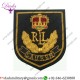 Handmade Embroider Gold Bullion Wired Military Blazer Badge Hand Made Embroider