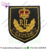 Handmade Embroider Gold Bullion Wired Military Blazer Badge Hand Made Embroider
