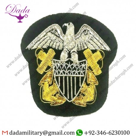 Hat Cap Badge Usa Navy Officer Hat Cap Captain Admiral Hat Badge Hand Embroidered