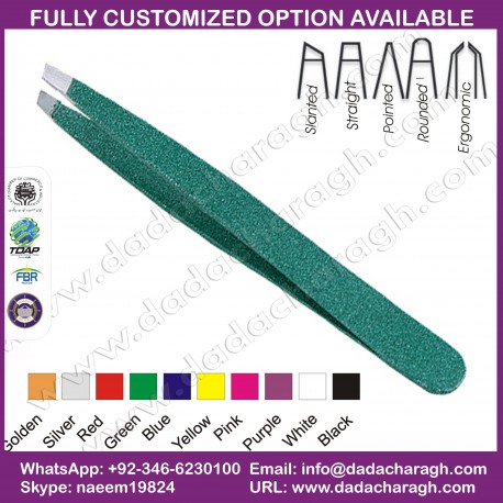 SLANTED TWEEZERS STAINLESS EYEBROW TWEEZERS
