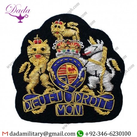 Hat Cap Badge Warrant Officer Class-1 Hand Embroidered Rank Badge Black