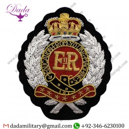 High quality badge Hand Embroidery Gold and Silver Bullion Wire Badges