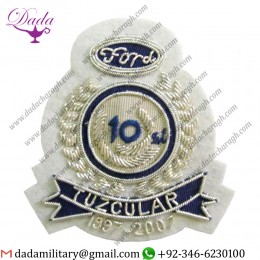 High Quality Badge Handmade Bullion Patch Embroidered Badge Emblem