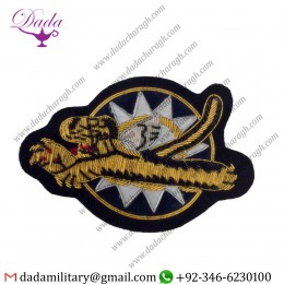 High Quality Badge Handmade Bullion Wire Embroidery Badge, Patch, Classic Flying Tiger Design Badge