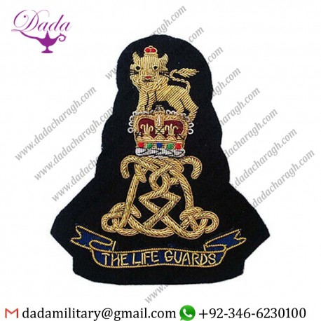 Manufacturer The Lowland Regiment Gold Wire Bullion Blazer Badge 10cm X 9cm