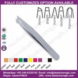 BEST DCM STAINLESS STEEL TWEEZERS SLANT POINT TIP TWEEZERS