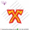 Military Badge Mess Dreas Axes Gold Bullion On Red Cloth
