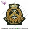 Military Insignia Royal Navy Gunnery Branch Blazer Badge Bullion Wire Jacket Hand Embroidered