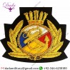 Military Insignia Royal Navy Merchant Badge Bullion Wire Hand Embroidery Blazer Badges 70mm 85m