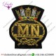 Military Insignia Royal Navy Merchant Blazer Badge Gold Bullion Wire Hand Embroidery 65mmx85mm