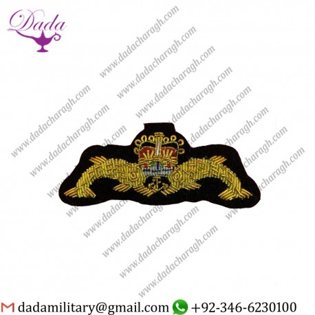 Military Insignia Royal Navy Submariner Bullion And Wire Badge Royal Navy Hand Embroidered Badge