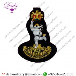 Military Insignia Royal Nz Signals Corps Cap Badge Hand Embroidered Bullion And Wire Cap Badge