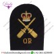 Military Motif Hand Embroidery Badges Quarters Rating (Crown  Crossed Guns  Qr) Trade - Gold On Navy Queen's Crown. Bullion Wire