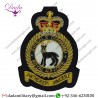 Military Motif Hand Embroidery Badges Royal Air Force Signals Command Blazer Badge Queen's Crown. Bullion Wire-embroidered