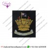Military Motif Hand Embroidery Badges Royal Fleet Auxiliary Blazer Badge Scroll Below Crown Bullion Wire-embroidered