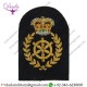 Military Motif Hand Embroidery Badges Trade - Gold On Navy Queen's Crown. Bullion Wire-embroidered Naval Branch Rank