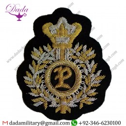 Military Motif Hand Embroidery Bullion Wire Blazer Badges