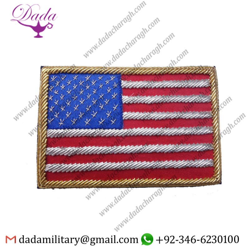 Military Uniform Accoutrements Usa Shoulder Patch With Velcro Blazer