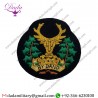 Military Uniform Emblem Gordon Highlanders Regiment Blazer Badge Bullion Gold Wire Hand Embroidered