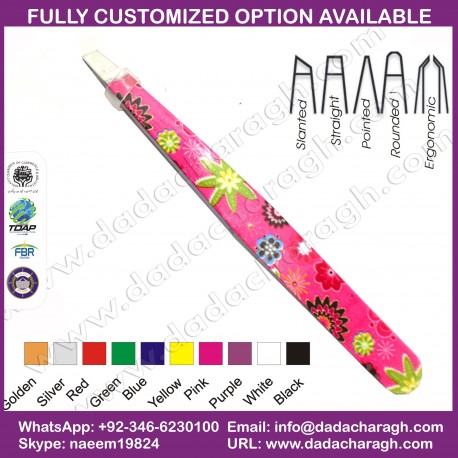 BRANDED TWEEZER,CUSTOMIZED TWEEZER,COLORFUL EYEBROW TWEEZERS, SLANTED TWEEZERS,