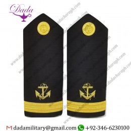 Shoulder Boards Epaulets -Hardboards Gold Anchor & One Bar Button