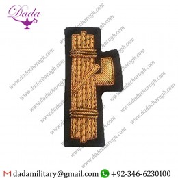 Military Uniform Emblem Hand Embroidered Bullion Wire Roman Fasces Patch