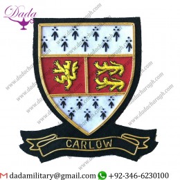 Military Uniform Emblem Hand Embroidered Irish County - Carlow - Collectors Heritage Item
