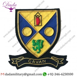Military Uniform Emblem Hand Embroidered Irish County - Cavan - Collectors Heritage Item