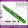 GREEN COLOR WITH HOLES TWEEZER,HIGH QUALITY NICE PRINTED EYEBROW TWEEZER GREEN DOT