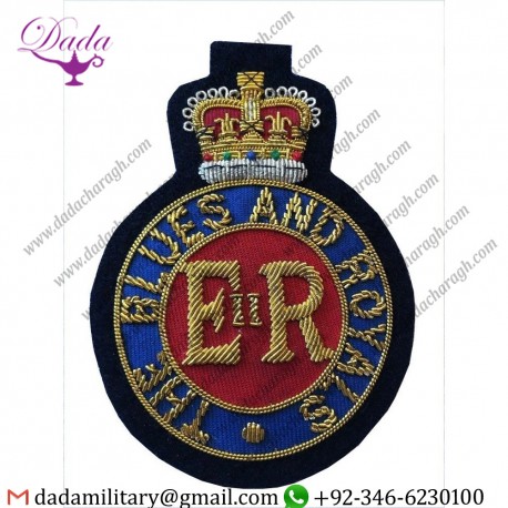 Pakistan Supplier The Blues And Royals Guards Hand Embroidered Badge