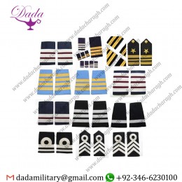 Long Bullion Shoulder Board 2 Bar Gold Pilot Epaulettes
