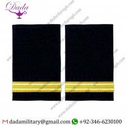 Gold Strips Epaulet 1 One Bar Black Pilot Airline, Merchant Marine Epaulet