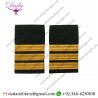 Shoulder Board  3 Bar Airline Pilot or Merchant Marine Epaulet, Gold Stripe Epaulet