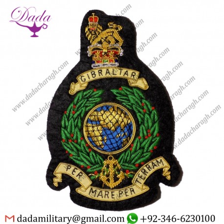 Pakistan Supplier The Corps Of Royal Marines Bullion Blazer Badge Highly Accurate