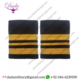 Soft Shoulder board Epulette Mate Shoulder Boards Epaulets - Gold Anchor & Three Bars