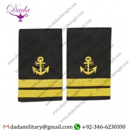 Soft Shoulder board Epulette Mate Shoulder Boards Epaulets - Gold Anchor & Three Bars