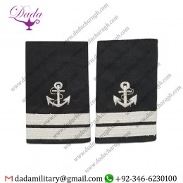 Soft Shoulder board Epulette Mate Shoulder Boards Epaulets - Silver Anchor & Two Bars