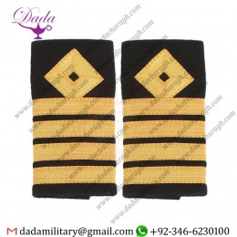 Soft Shoulder board Epulette Merchant Navy Chief Slip On Captain Four Bar Diamond Epaulette Slide