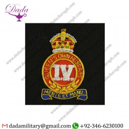 Wholesale Suppliers Queens Own Hussars Gold Wire Bullion Blazer Badge 10cm X 10cm