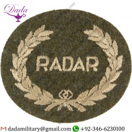 Wholesale Suppliers Radar In Wreath (Radar Operator Royal Artillery) Large On Khaki Embroidered Army Cloth Trade Badge