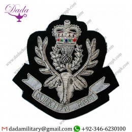 Wholesale Suppliers Queens Own Highlanders, Blazer Badge Wire Bullion Badge 10.5cm X 10