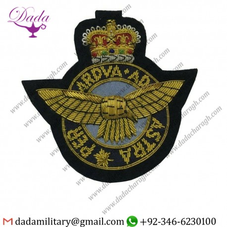 Wholesale Suppliers R-a-f-blazer Badge Per Ardva Ad Astra 100 Fully Hand Made