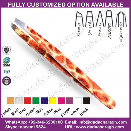 ORANGE PATTERN TWEEZER,GIRLS TWEEZER,GIFT TWEEZER,MINI EYEBROW TWEEZERS
