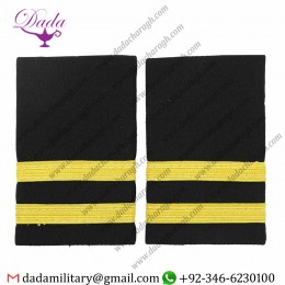 Soft Shoulder Epulette Traditional Professional Pilot Uniform Epaulets with Gold Nylon Stripes Decor