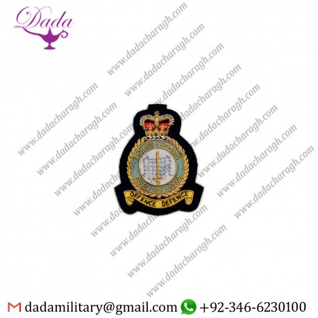 Squadron Emblem Royal Air Force, Fighter Command, Blazer Badge Wire Bullion